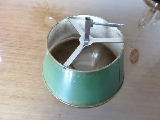 Image 1 of Antique French bouillotte lamp in chromed bronze and lacquered sheet metal, 1930