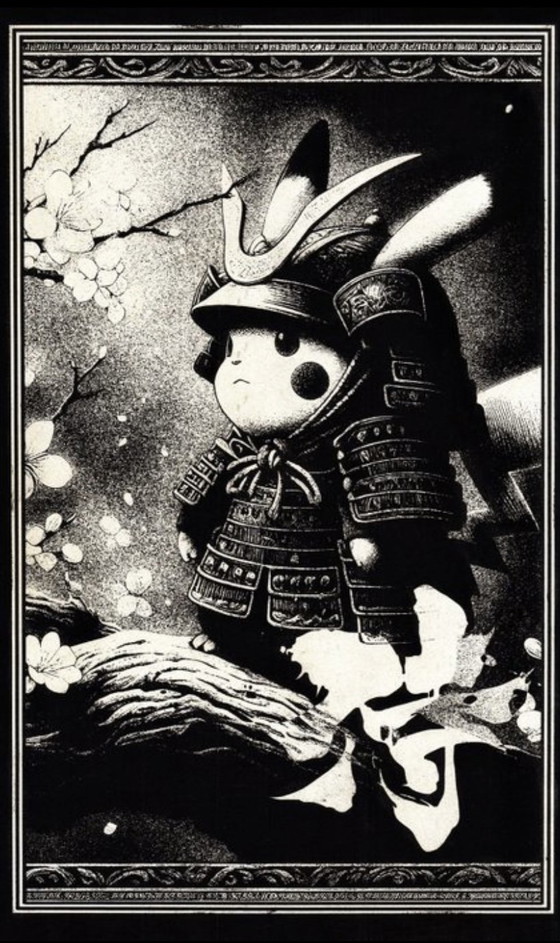 Image 1 of Kunstwerk Pikachu (Pokémon) Blüten der Ehre