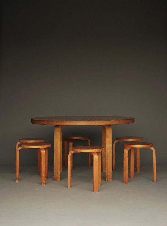 Image 1 of  L-leg Dining Table Model 91 by Alvar Aalto for Artek Finland, 1940s