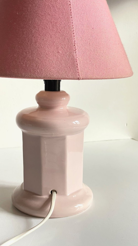 Image 1 of LAMPE Céramique Rose VINTAGE