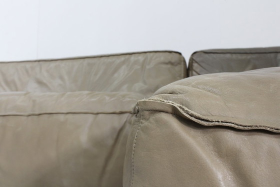 Image 1 of Vintage modulaire sofa groen leer van Verzelloni, Italië, jaren 90 