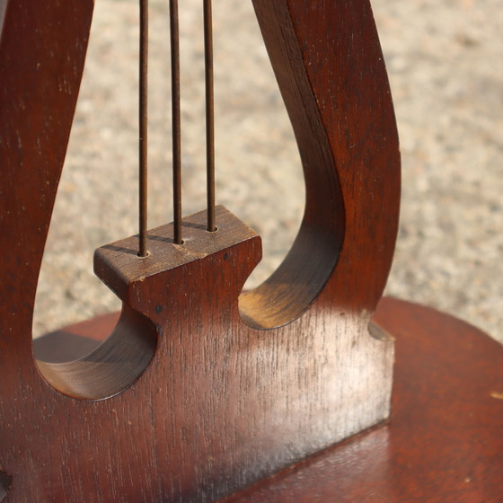 Image 1 of Consolle francese vintage in legno - Tavolino in pelle goffrata - Stile Napoleone III. - 60s