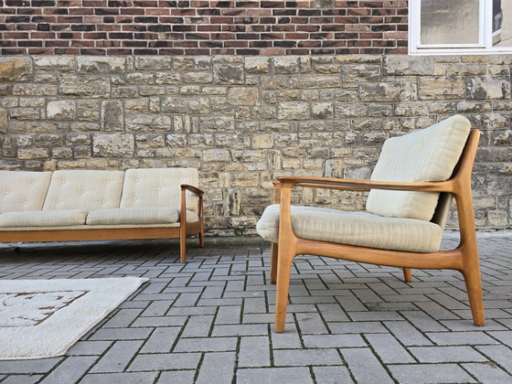 Image 1 of Eugen Schmidt Sofa Daybed jaren 60 Mid Century jaren 70 Zitgroep Vintage Bank Easy Chair Fauteuil