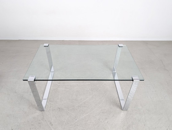 Image 1 of Original Draenert glass dining table, classic design, chrome finish