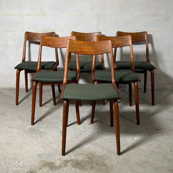 Image 1 of 6x Boomerang stoelen door Alfred Christensen vintage deens
