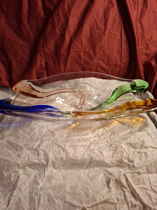 Scodella grande Mid-Century "Rhapsody" in vetro artistico di František Zemek per Mstišov (42 cm) – schalen, Glass