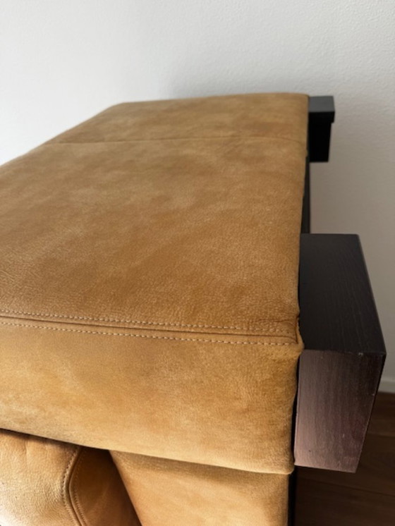 Image 1 of Canapé en cuir mangowood avec causeuse et pouf