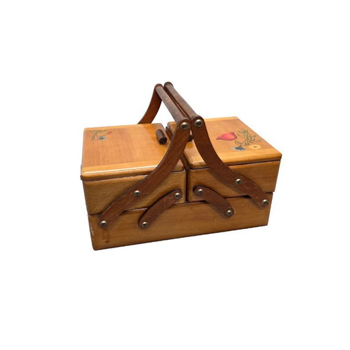 Vintage French portable sewing case, 1960s