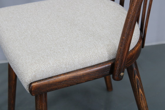 Image 1 of 1960 Antonin Suman Ensemble de six chaises de salle à manger en hêtre, restaurées