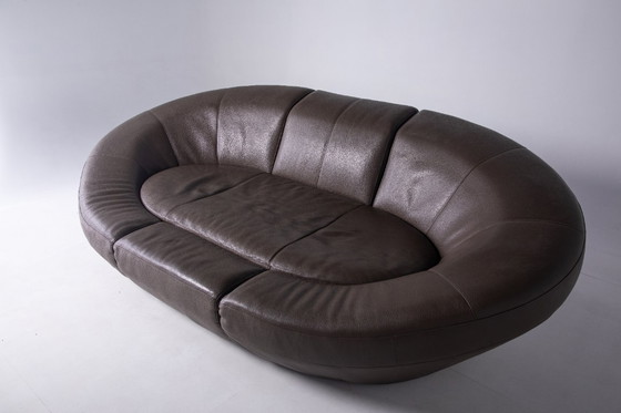 Image 1 of Unieke capsulebank van bruin leer