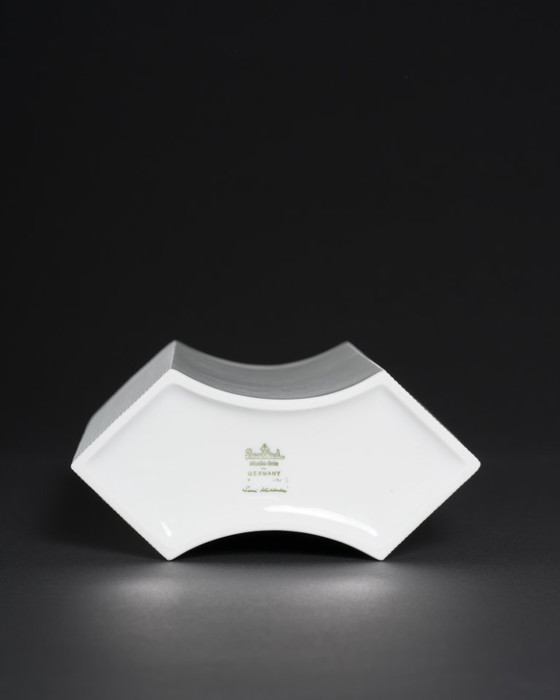 Image 1 of Vintage ROSENTHAL Sami Wirkkala German Bisque Porcelain Vase Duo & Candleholders