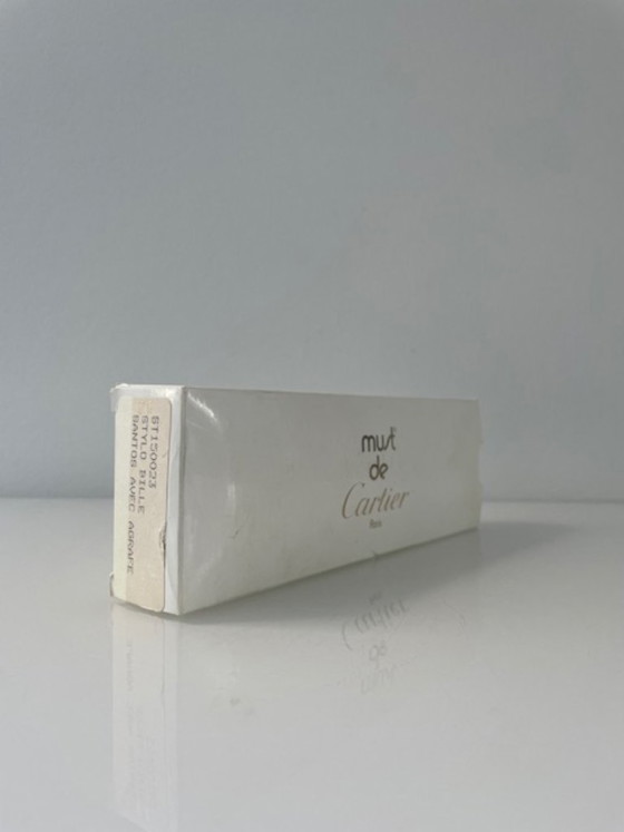 Image 1 of Penna a sfera Cartier Must Santos – Nuova, in platino, completa