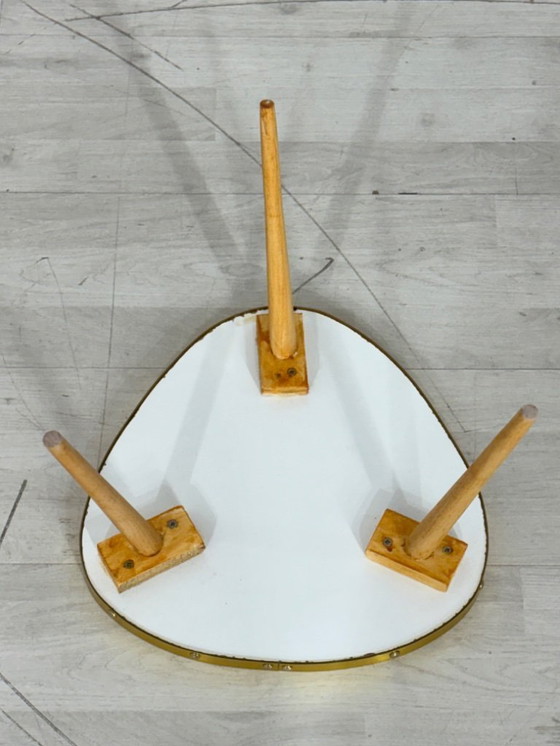 Image 1 of Vintage niervormige tafel, plantenstandaard, bijzettafel, opbergtafel, Mid Century Modern