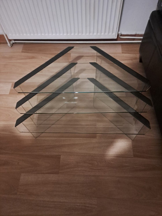 Image 1 of Gallotti & Radice Design Beistelltische (3er-Set) – Italienisches Glasdesign