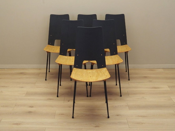 Image 1 of Set van zes stoelen, Italiaans ontwerp, jaren 1950, ontwerper: Carlo Ratti, fabrikant: Legni Curva