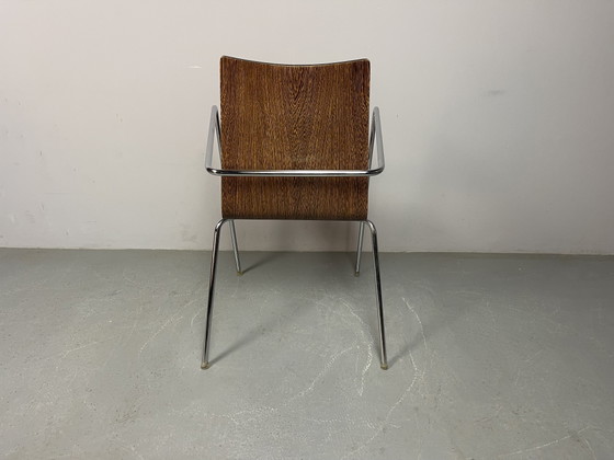 Set van zes mid-century moderne eetkamerstoelen van wengéhout, toegeschreven aan Thonet, Duitsland, jaren (photo 12 of 15)