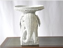 2 White rattan elephants