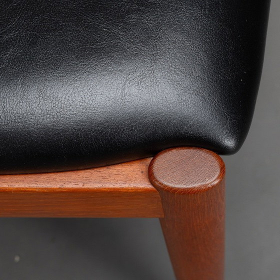 Image 1 of Silla Z de teca retapizada de Kai Kristiansen, juego de 4, década de 1960