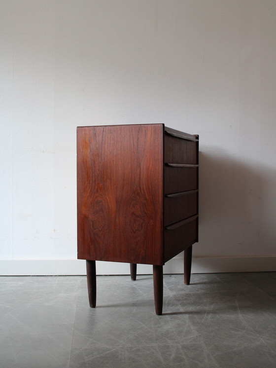 Image 1 of Vintage Danish narrow chest of drawers in teak