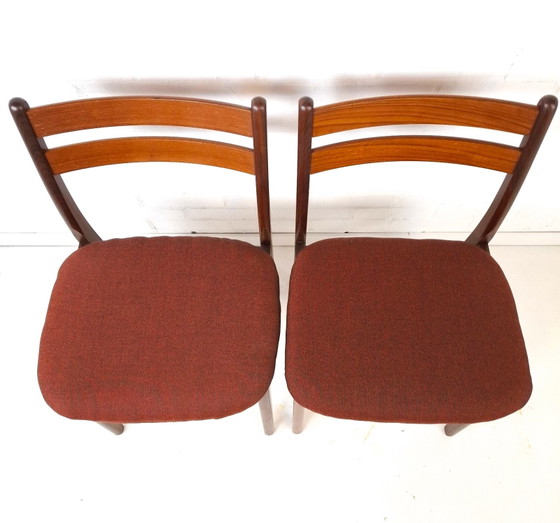 Image 1 of 6x vintage eetkamerstoel Deens design jaren 70