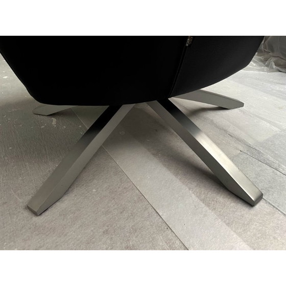 Poltrona girevole Maua in pelle nera, modello Design On Stock – Sedie girevoli, Metal, Leather (photo 8 of 16)