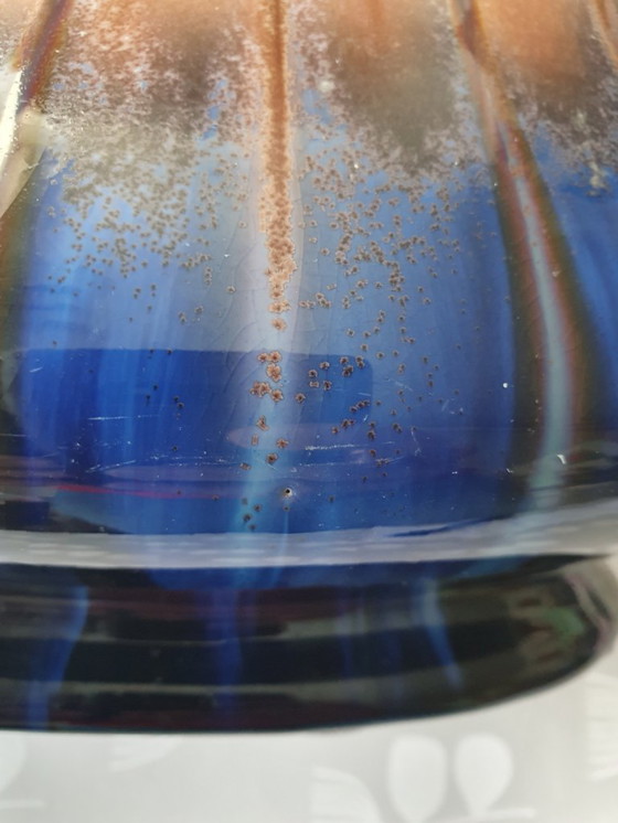 Image 1 of Wunderschöne Art-déco-Jardinière mit Thulin-Tropfglasur – B 38 cm