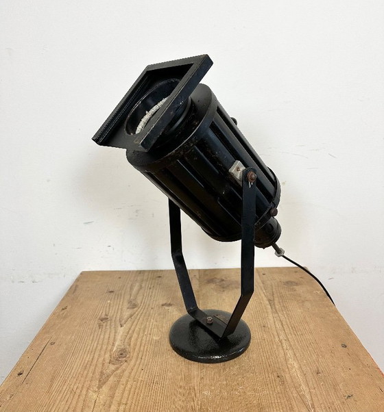 Image 1 of Lampe de table projecteur de théâtre noir vintage, années 1960