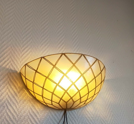 Aplique de pared Art Déco de nácar – Brass, Vintage (photo 8 of 8)