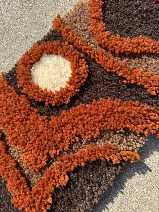 Boho wollen wandtapijt uit de jaren 70