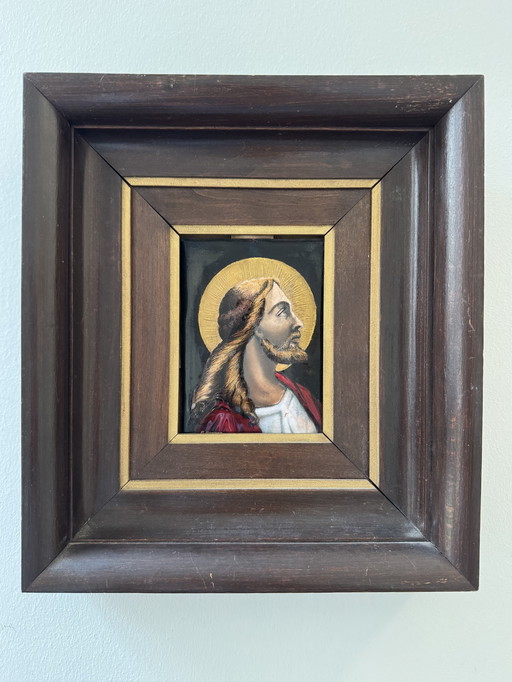 Christ émaux sur cuivre Pierre Bonnet