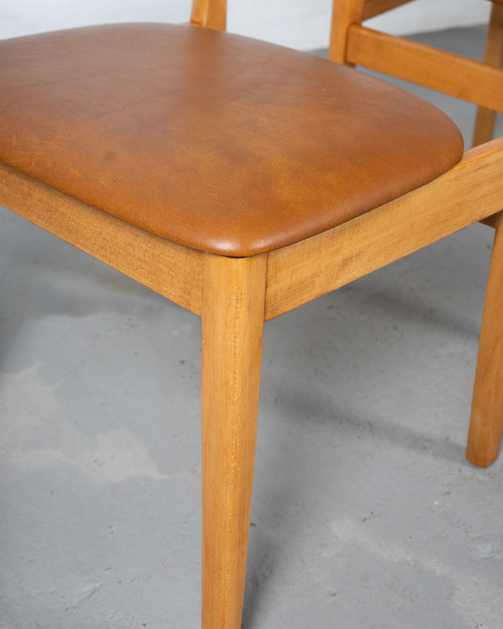 Image 1 of 6 X Danish Chairs Made Of Beech And Teak