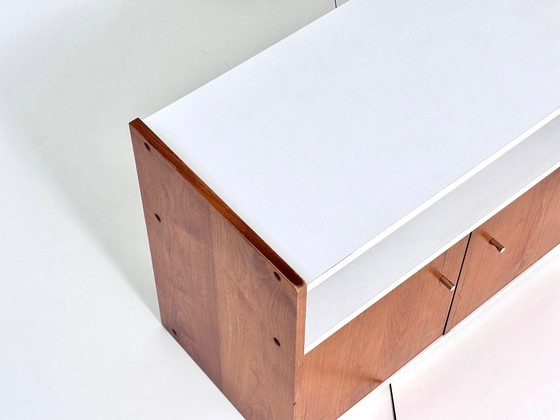 Mobile audio vintage con scomparto per vinili e ripiani, Armadi contenitori, Legno, Marrone (foto 11 di 12)