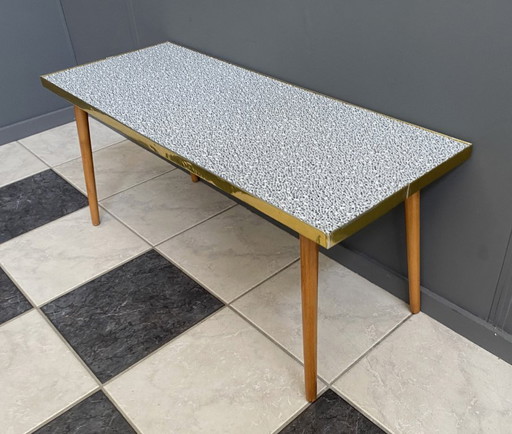 rectangular formica coffee tabel balck and white 1960s