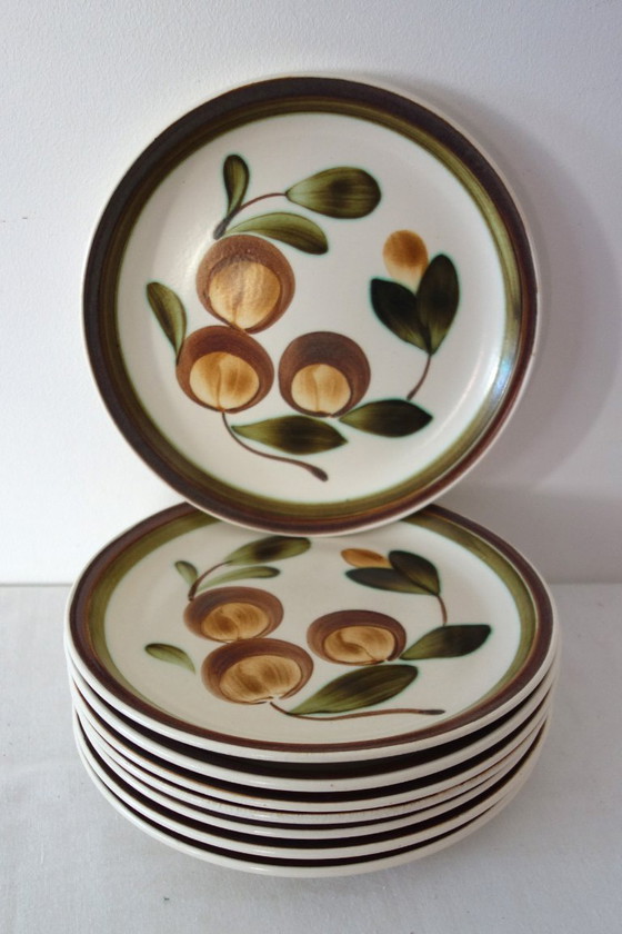 Image 1 of 8 Gien Mombasa pattern dinner plates from the 1970s