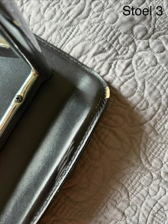 Fasem - Gualtierotti/Vegni - 4 sedie da pranzo in pelle nera – Leather, Metal (photo 9 of 13)