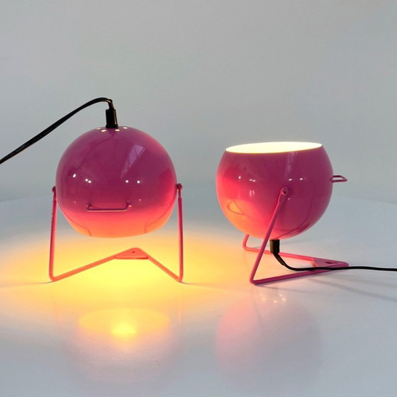 Image 1 of Coppia di lampade da tavolo o da parete Pink Eye, anni '70