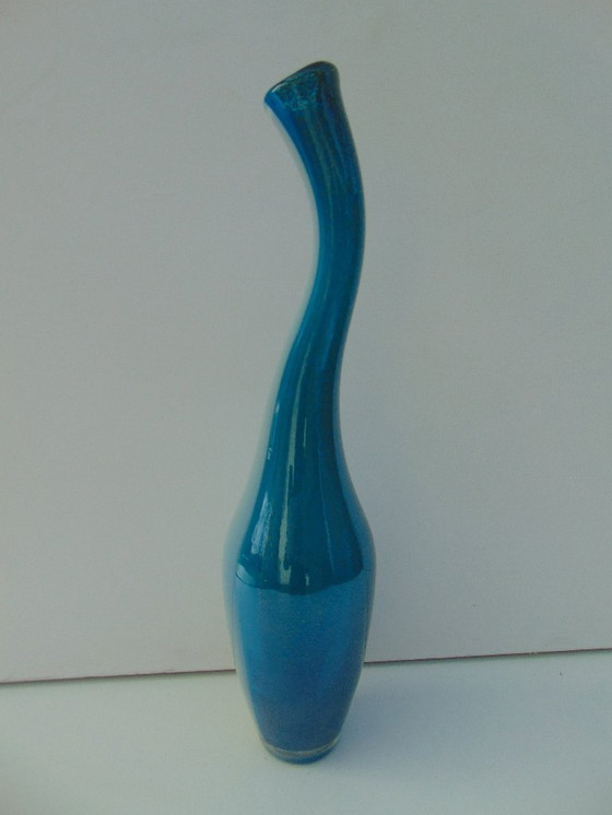 Image 1 of Vaso in blu, bianco e oro