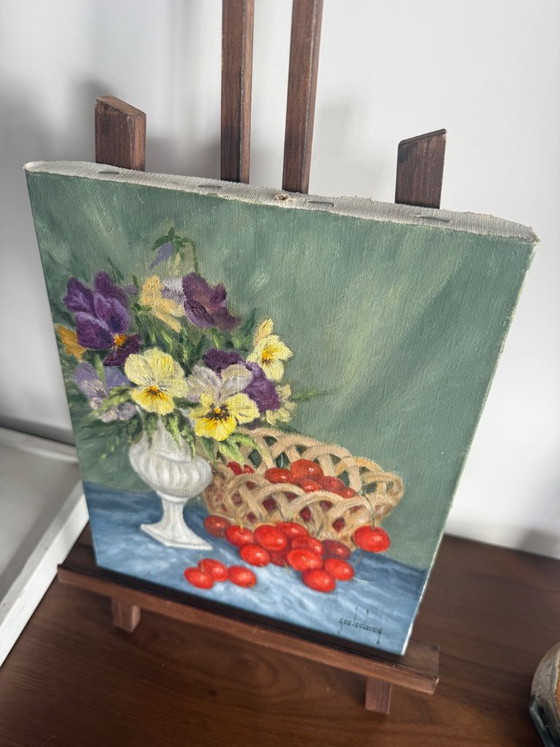 Antique painting, oil on canvas, signed – Paintings & Drawings, Wood (photo 10 of 10)