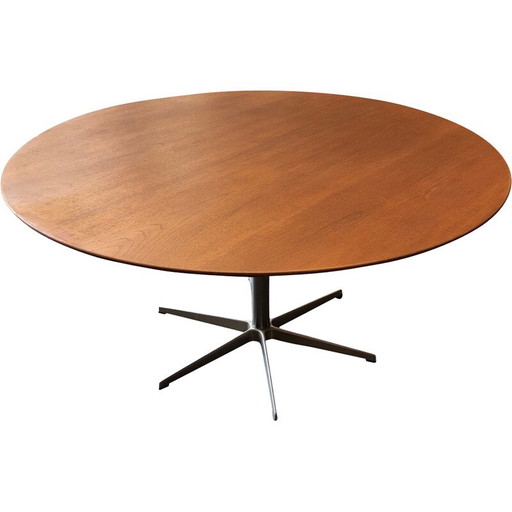 Tavolo rotondo vintage in teak di Arne Jacobsen per Fritz Hansen, 1967