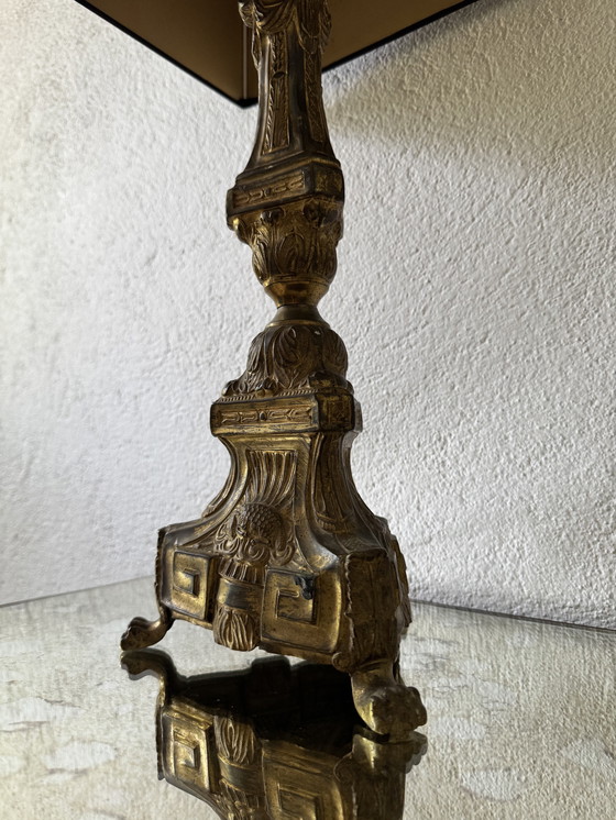 Image 1 of Lampe pique cierge d’église ancien 