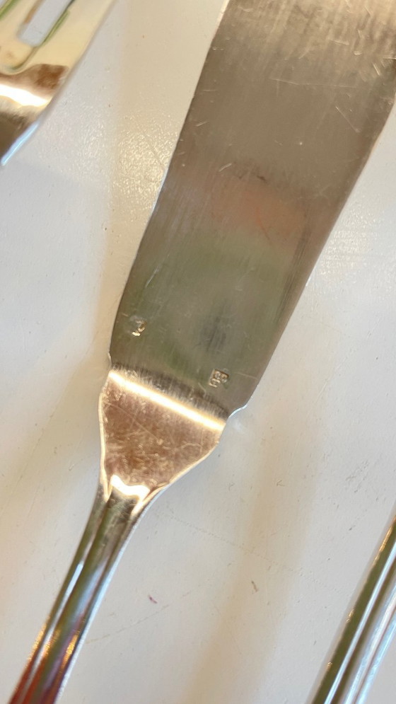 Image 1 of 12 Fourchettes 12 Couteaux à Poisson PLATIL Métal Argenté 