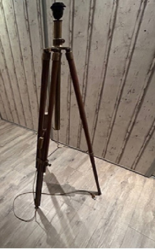 Houten Statief Vloerlamp