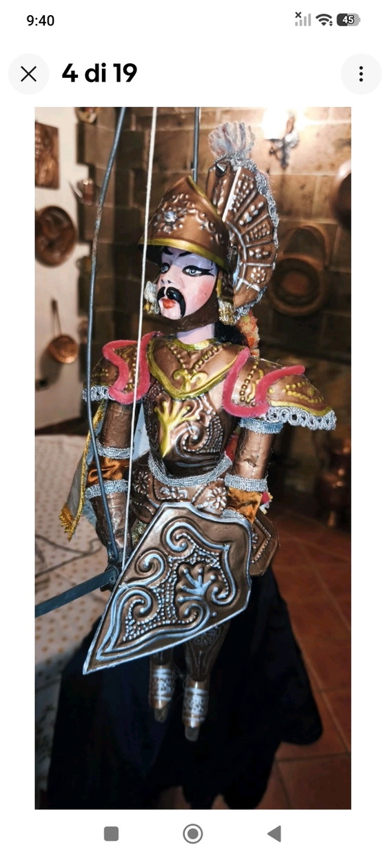 Marionnette sicilienne vintage, 44 cm, armure en laiton, pour cérémonie d'honneur – Objets déco, Metal (photo 4 of 15)