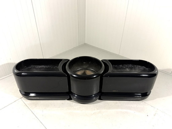 Image 1 of Vasi neri divisori per ambienti di Luigi Colani, anni '70