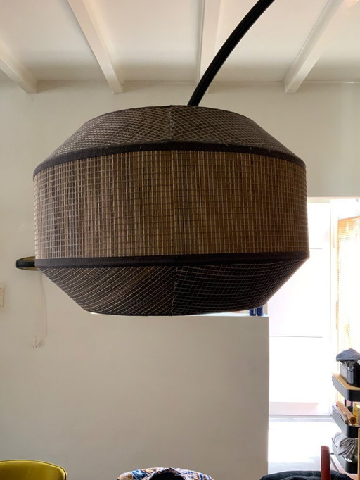 Atmospheric Natuzzi floor lamp with natural stone base