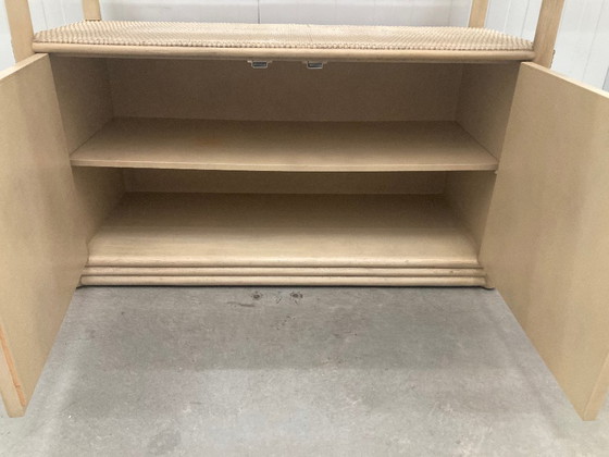 Image 1 of Vintage grote kast van bamboe en rotan, jaren 1980