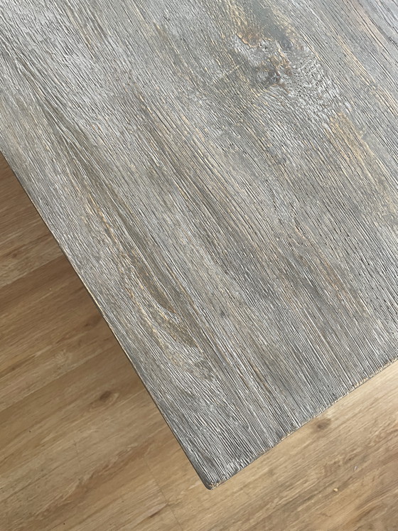 Image 1 of Coffee table – solid wood & black metal frame