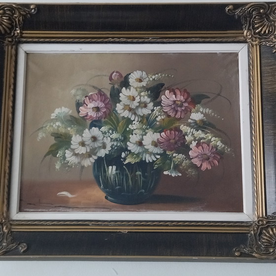 Image 1 of Tableau nature morte bouquet de fleurs 