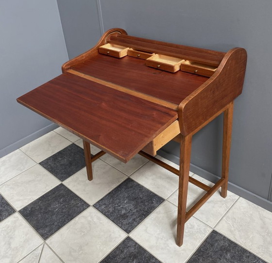 Image 1 of Bureau en teck à plateau enroulable, Danemark des années 1960