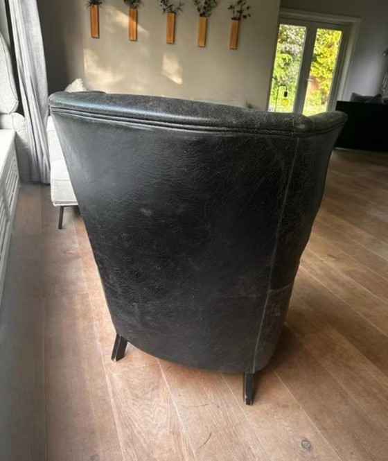 Image 1 of Vintage Leather Wingback Armchair Rofra